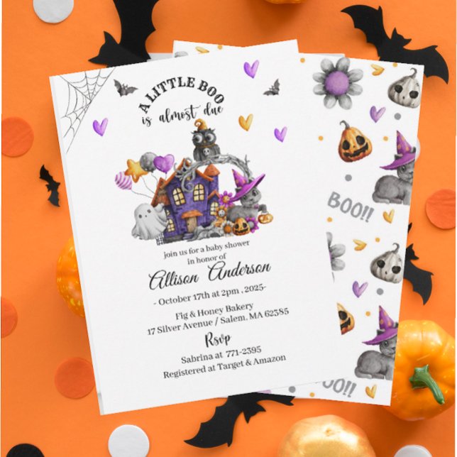 Invitación Calabaza Hollowe Pequeña Bola Ducha para bebé (Subido por el creador)
