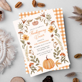 Invitación Calabaza moderna para la cena de Acción de Gracias