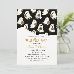 Invitación Calabaza moderna y Halloween de fantasmas