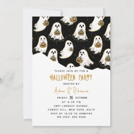 Invitación Calabaza moderna y Halloween fantasma