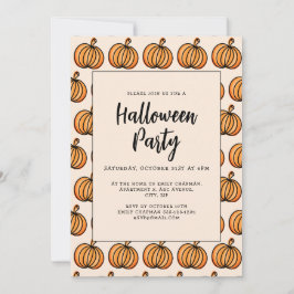 Invitación Calabaza naranja de Halloween