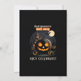 Invitación Calabaza negra de Halloween