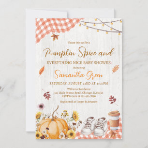 Invitación Calabaza Neutral Spice Everything Nice Baby Shower
