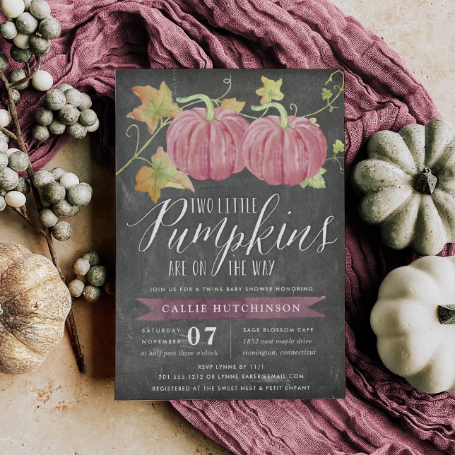 Invitación Calabaza otoñal | Baby Shower de gemelos (Subido por el creador)