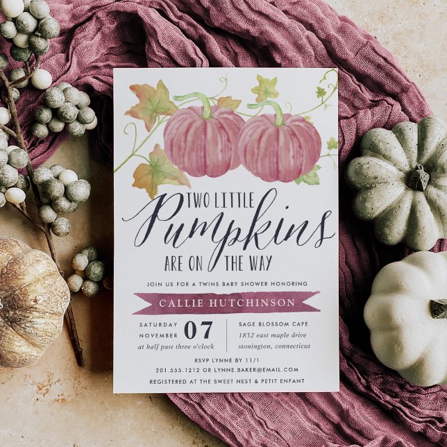 Invitación Calabaza otoñal | Baby Shower de gemelos (Subido por el creador)