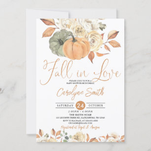Invitación Calabaza otoñal cae en el amor ducha de novias