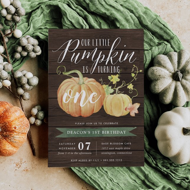 Invitación Calabaza otoñal | Cualquier fiesta de cumpleaños p (Subido por el creador)