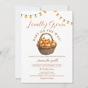 Invitación Calabaza otoñal Cute Baby Shower de mercado local