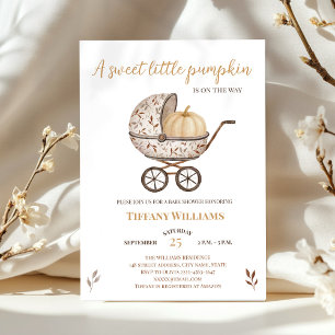 Invitación Calabaza otoñal ducha de bebé neutra de género