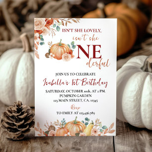 Invitación Calabaza otoñal no es un cumpleaños maravilloso