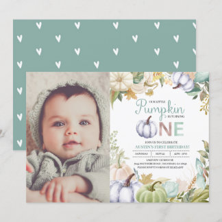 Invitación Calabaza otoñal Primer Niño Invitado de Cumpleaños