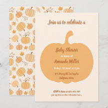 Calabaza otoñal y Baby Shower Leaf Pastel