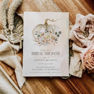 Invitación Calabaza otoñal y ducha de novia floral