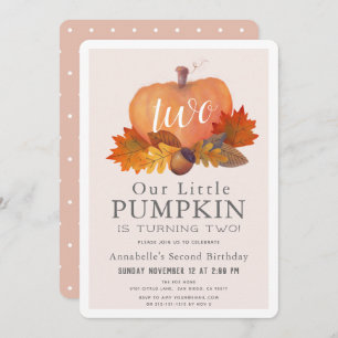Invitación Calabaza otoño deja a Chica rosa Rubor segundo cum