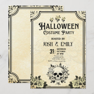 Invitación Calabaza para adultos Fiesta de vintage de disfrac