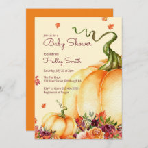 Calabaza pequeña, caerse deja una ducha de bebé