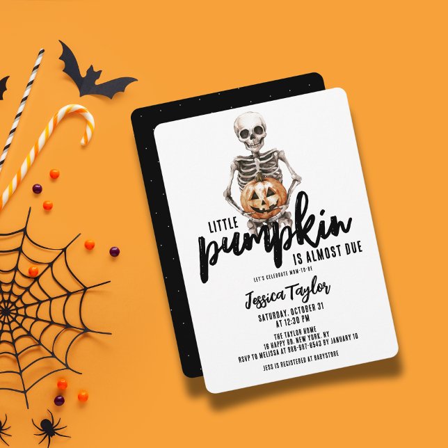 Invitación Calabaza pequeña casi por esqueleto Jack O'Lantern (Subido por el creador)