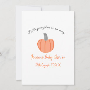 Invitación Calabaza pequeña en camino ducha de bebé gris nara