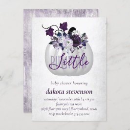 Invitación Calabaza pequeña | Violet Purple Floral Baby Showe