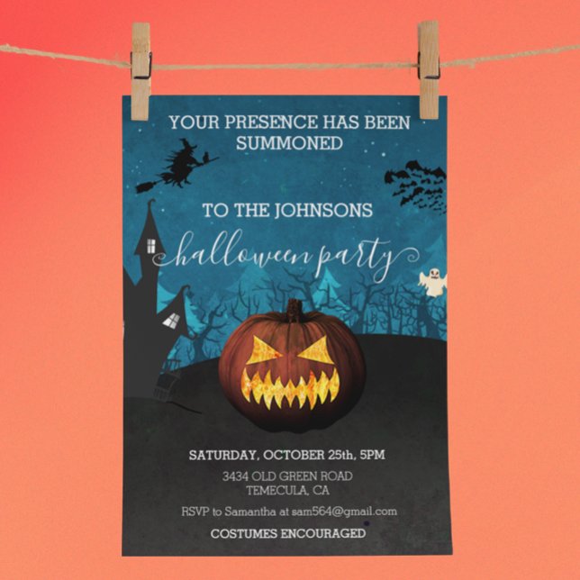 Invitación Calabaza Presupuestaria del Partido Halloween (Subido por el creador)