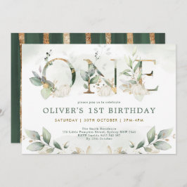 Invitación Calabaza Primer cumpleaños Fiesta de oro de la veg