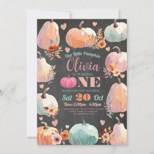 Invitación Calabaza Primer cumpleaños Pequeño Pastel Otoño Ot