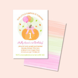 Invitación Calabaza Primer otoño Chica Fiesta
