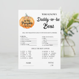 Invitación Calabaza que conoce el juego de Baby Shower de Pap