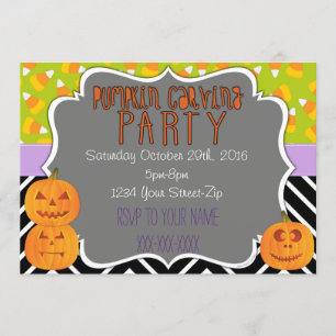 Invitación Calabaza que talla al fiesta