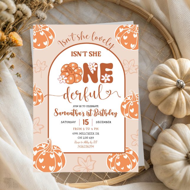 Invitación Calabaza Retro Británica Verdadera Cumpleaños (Subido por el creador)
