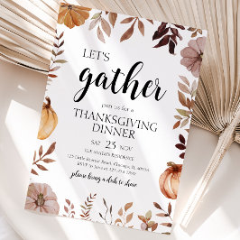 Invitación Calabaza reunamos al Fiesta del día de gracias