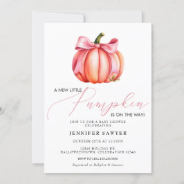 Invitación Calabaza rosa | Baby Shower de otoño