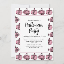 Invitación Calabaza rosa de Halloween