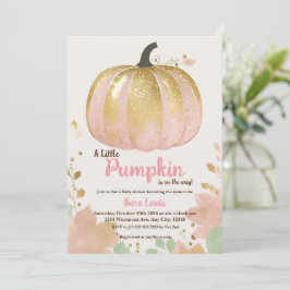 Invitación Calabaza rosa otoño bebé ducha calabaza de oro