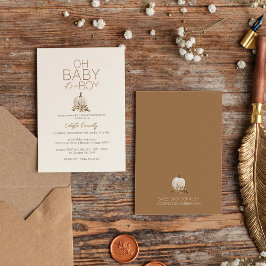 Invitación Calabaza Rusa Blanca De Boho Oh Ducha De Bebé