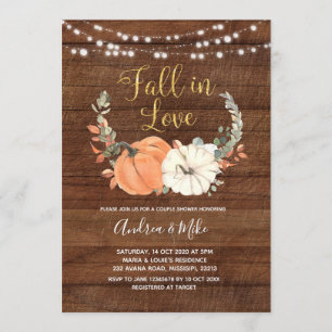 Invitación Calabaza rusa cae en la ducha de la pareja de amor