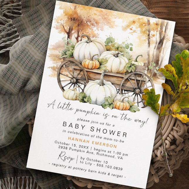 Invitación Calabaza Rusa | Cute Neutral Fall Baby Shower (Subido por el creador)
