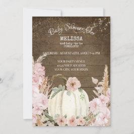 Invitación Calabaza Rusa De Madera Pampas Chica Rosa Grande B