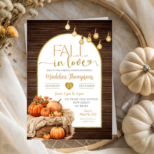 Invitación Calabaza Rusa de Madera se enamora ducha de novias (Subido por el creador)