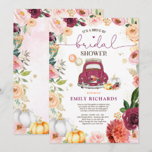 Invitación Calabaza Rusa Floral Conducida Por Ducha Británica