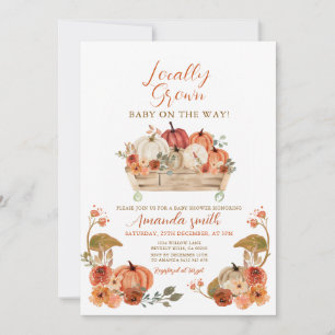 Invitación Calabaza Rustica Caída Baby Shower Crecer Localmen