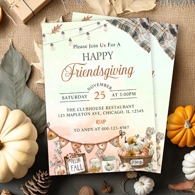 Invitación Calabaza Rustica Feliz de Amistad (Subido por el creador)