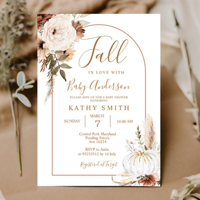 Invitación Calabaza Rustica Floral Arco de Boho Cae en el amo (Subido por el creador)