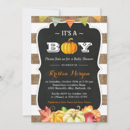 Invitación Calabaza rústica para burpones es un Baby Shower d