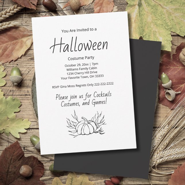 Invitación Calabaza simple Fiesta de disfraces rusas de Hallo (Subido por el creador)