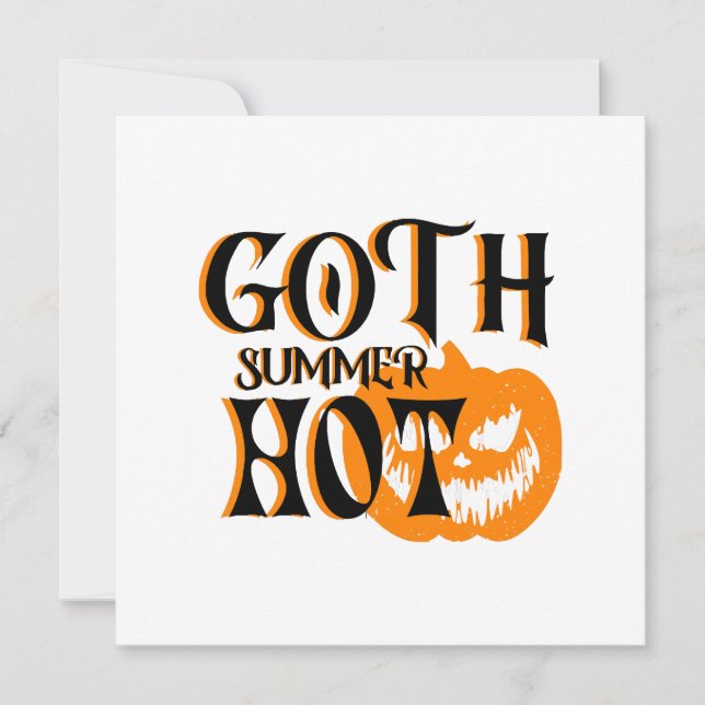 Invitación Calabaza sonriente de terror del verano gótico cal (Anverso)