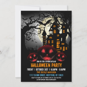 Invitación Calabaza Spooktacular Calabaza Oscura Halloween Ca