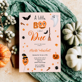 Invitación Calabaza suave Boo Halloween ducha de bebé rosa