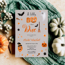 Invitación Calabaza suave Boo Halloween ducha gris