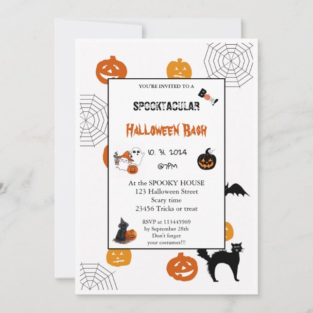 Invitación Calabaza suave Boo Halloween lustre rosa (Anverso)